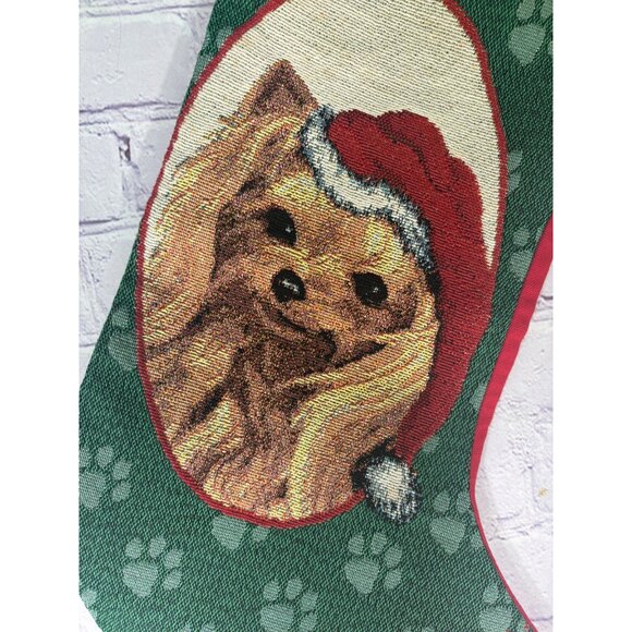Yorkie Yorkshire Terrier Tapestry Christmas Stocking By Artist Linda Picken 19" - Picture 4 of 8